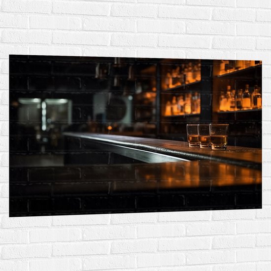 Muursticker - Bar - Shotjes - Alcohol - 120x80 cm Foto op Muursticker