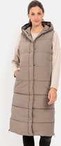 camel active Lang gewatteerd vest van gerecycled polyester - Maat womenswear-44 - Bruin