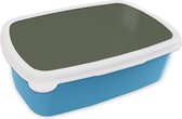 Broodtrommel Blauw - Lunchbox - Brooddoos - Groen - Effen kleur - Olijfgroen - 18x12x6 cm - Kinderen - Jongen