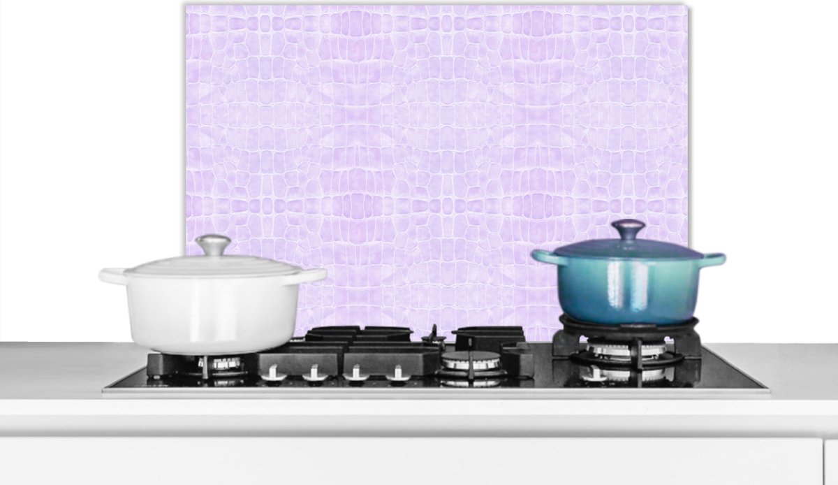 Spatwand fornuis - Leer - Roze - Structuur - Keuken - 60x40 cm - Spatscherm - Achterwand