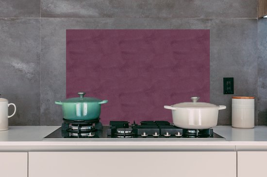 Spatscherm keuken - Achterwand - Leer - Roze - Print - Dierenhuid - Keuken decoratie - 80x55 cm - Spatwand