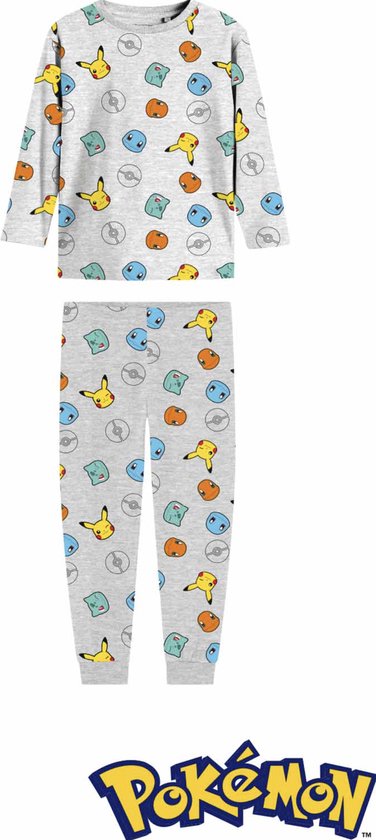 Pokemon pyjama - grijs - Pokémon pyama - maat 122/128