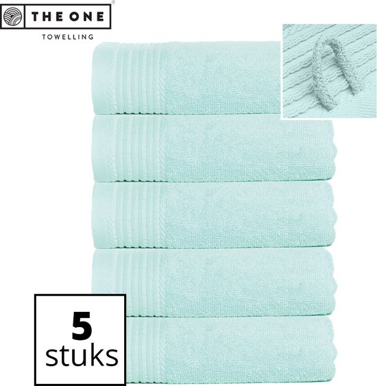 The One Towelling Classic Handdoeken - Voordeelverpakking - Hoge vochtopname - 100% Gekamd katoen - 50 x 100 cm - Mint - 5 Stuks