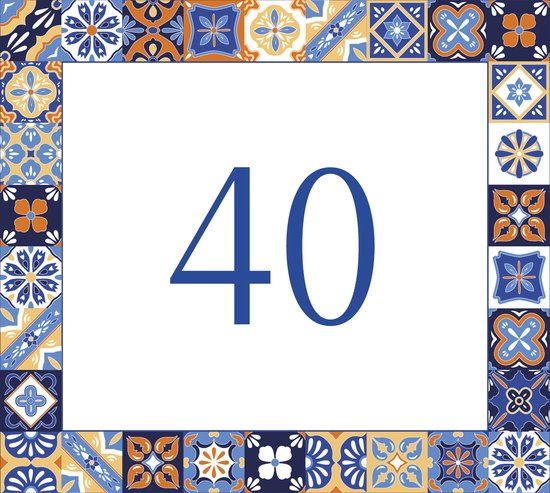 Huisnummerbord nummer 40 | Huisnummer 40 |Klassiek huisnummerbordje ...