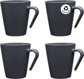 MyDrinkglass - Set van 4 Onbreekbare Plastic Koffiebekers - 200ML - Vaatwasserbestendig - Duurzaam en Milieuvriendelijk - Perfect voor Thuis, Kantoor en Onderweg - Herbruikbare Mokken met Stijlvol Design - Geschikt voor alle Keukenapparatuur