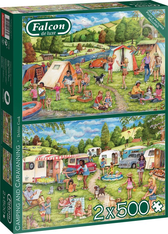 Falcon puzzel Camping and Caravanning - Legpuzzel - 2x500 stukjes | bol