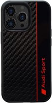 Audi Sport Carbon Fiber Back Case - Geschikt voor Apple iPhone 13 Pro (6.1") - Zwart