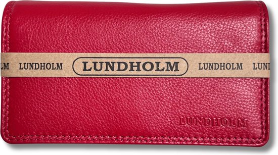 Lundholm portemonnee dames overslag rood RFID - Leren portefeuille dames met anti-skim bescherming - vrouwen cadeautjes cadeau voor vriendin overslagportemonnee dames | RFID Safe - Rood