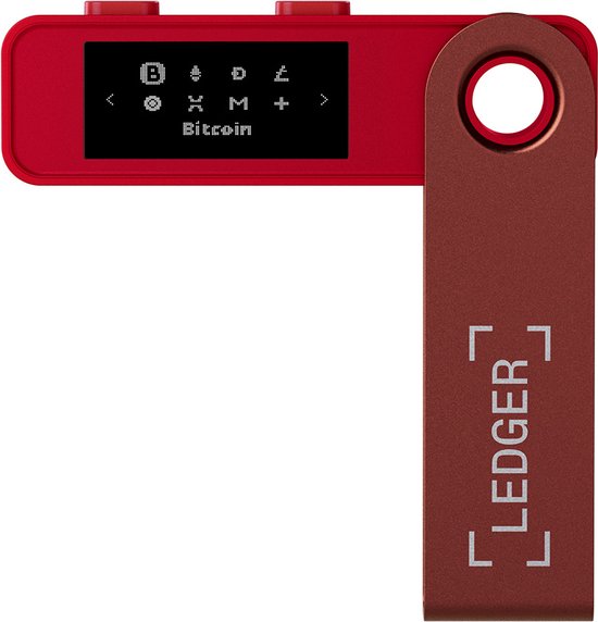 Ledger nano s plus - hardware wallet - het perfecte instapmodel voor het veilig beheren van al je crypto (bitcoin) en nft's - ruby red