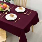 tafelkleed, vlekafstotend, met lotuseffect, licht, waterafstotend, tafellinnen, wijnrood, 100 x 100 cm