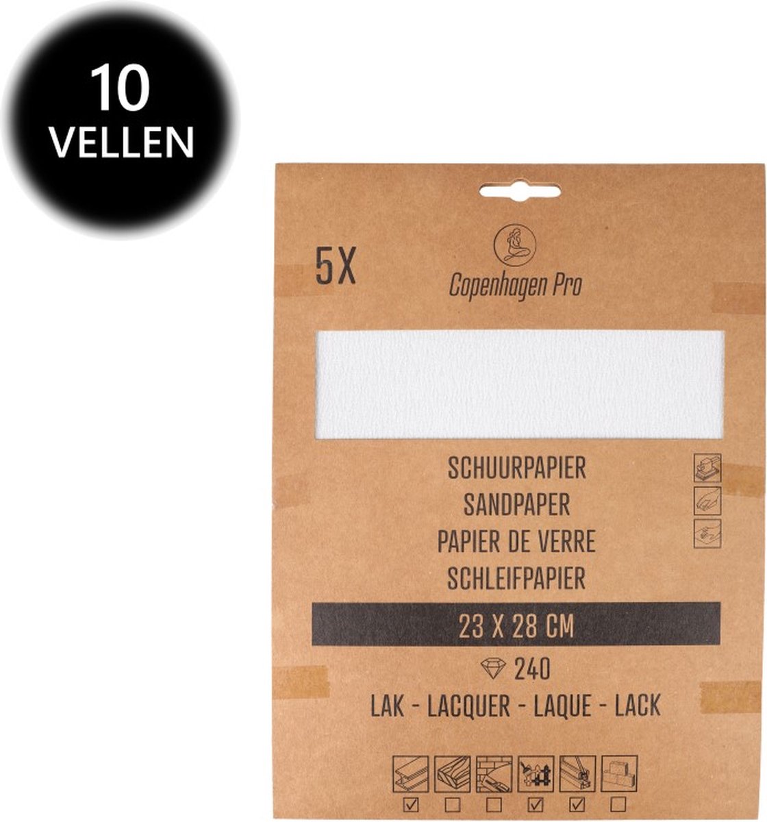 Copenhagen Pro schuurpapier - lak & verf - korrel 240 - 10 vellen - 28 x 23 cm