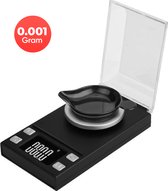 Mini balance de cuisine de précision numérique Kitchenable - 0,001 à 100 grammes - 11,0 x 6,3 cm - balance de poche sur batterie - balance de cuisine
