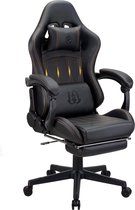 Gaming stoel - Ergonomische stoel - Met voetsteun - Computerstoel Werkstoel - Leren stoel- Zwart