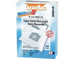 CleanBag stofzuigerzakken 4 stuks - Geschikt voor DeLonghi Tefal Rowenta - ZR765 2405805 2401805 - Inclusief 1 filter - Alternatief