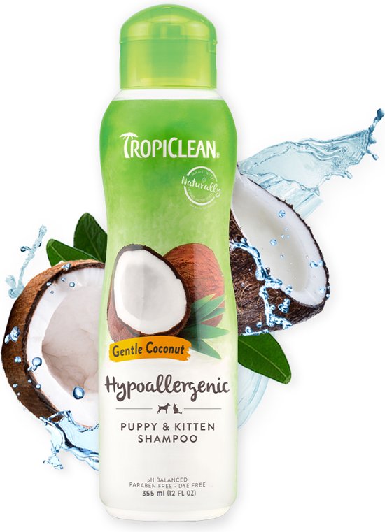 TropiClean Zachte Kokos - Hondenshampoo - Puppy Shampoo - 355ml - Tropiclean