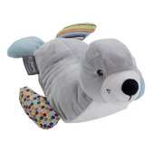 Fashy warmteknuffel zeehond 27 cm - grijs/multi - magnetronknuffel zeehond - opwarmknuffel geschikt voor magnetron - knuffel zeehond