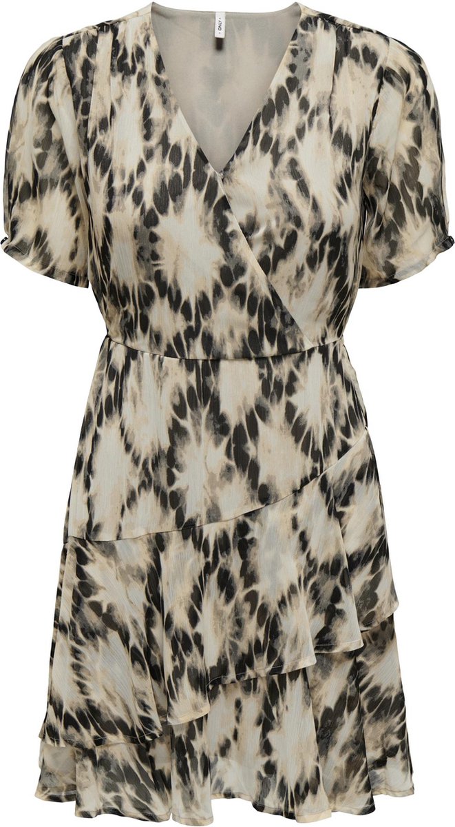 ONLY ONLELENA LIFE S/S SHORT WRAP DRESS PTM Dames Jurk - Maat M