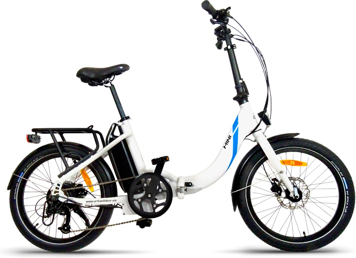 Urbanbiker Mini | Elektrische fiets Opvouwbare | Autonomie 100KM | Wit | 20