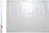 Decoratie plakfolie - privacy raamfolie - 45 cm x 2 m - melkglas vierkantjes design - zelfklevend
