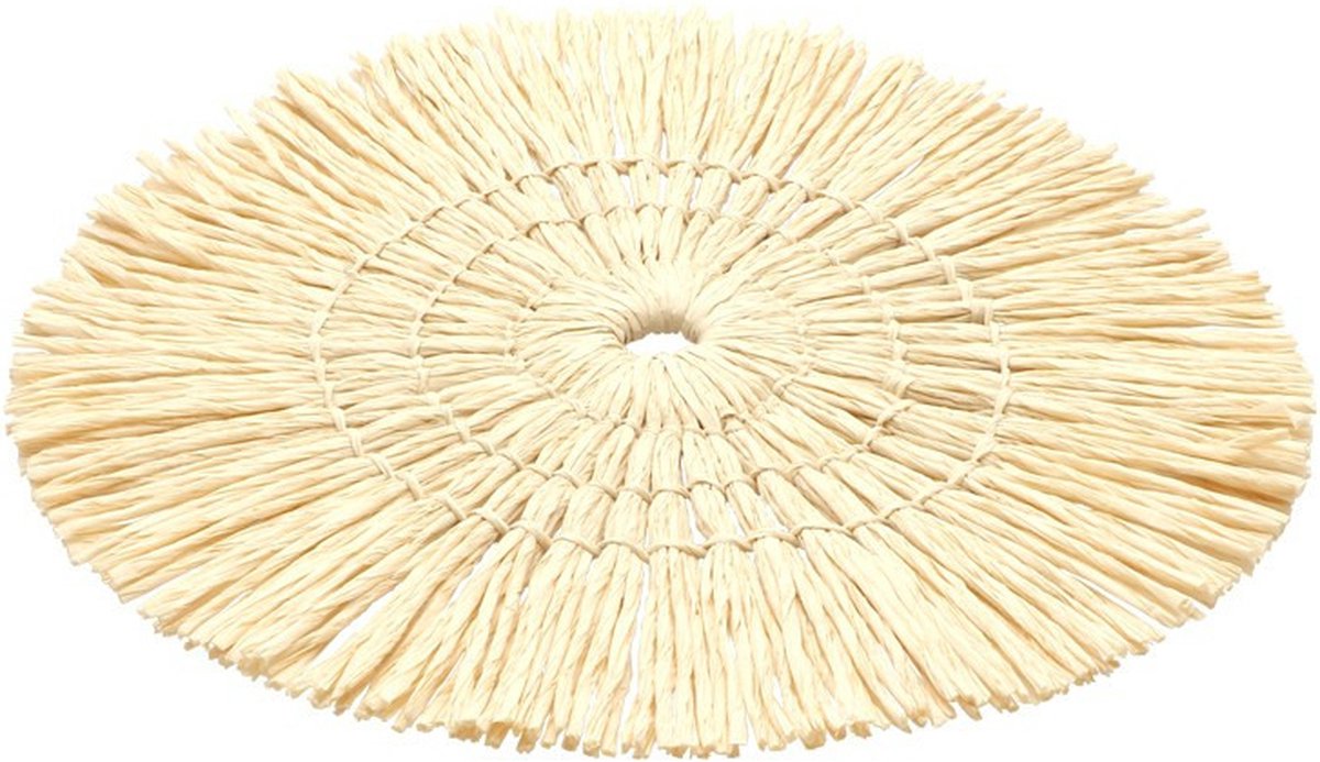 Chaks Placemat - D38 cm - gevlochten riet - beige - bohemian style