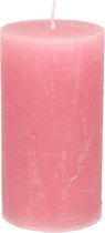 Stompkaars/cilinderkaars - oud roze - 7 x 13 cm - rustiek model