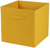 Urban Living Opbergmand/kastmand Square Box - karton/kunststof - 29 liter - oker geel - 31 x 31 x 31 cm - Vakkenkast manden
