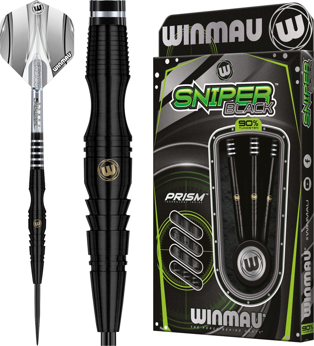WINMAU - Sniper Black: Steeltip Tungsten Dartpijlen Professioneel - 22g