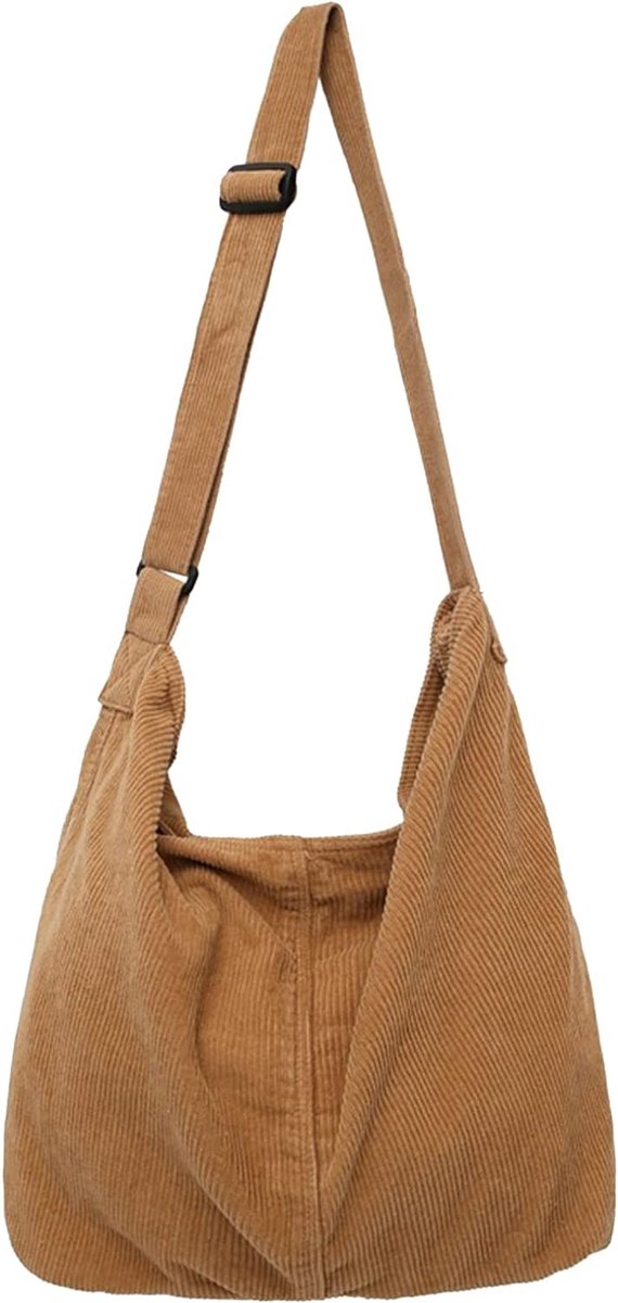 Uniseks corduroy tas schoudertas grote shopper modieuze stoffen tas voor dagelijks. bol