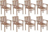 The Living Store Tuinstoelenset - Teakhout - Stapelbaar - 58x50x89 cm - 8x stoel