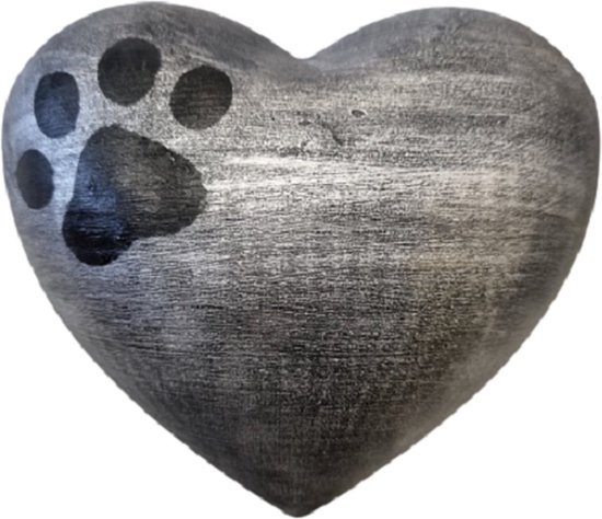 Urn hart vorm zilver met hondenpoot 3,3 L - Urn - Honden - Hondenpoot - Hart
