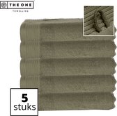 The One Towelling Classic Handdoeken - 70 x 140 cm - 5 Stuks - Voordeelverpakking - Hoge vochtopname - 100% Gekamd katoen - Olijfgroen