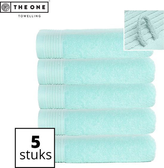 The One Towelling Classic Handdoeken - Voordeelverpakking - Hoge vochtopname - 100% Gekamd katoen - 70 x 140 cm - Mint - 5 Stuks