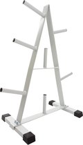 ScSPORTS® - Gewichtenstandaard - Ruimtebesparende opslag - Snelle montage - Belastbaarheid 200 kg - Wit