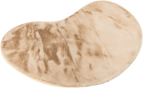 Lalee Heaven - organische vorm Vloerkleed - Tapijt – Karpet - Hoogpolig - Superzacht - Fluffy - niervorm- organic- rabbit 160x230 cm beige creme
