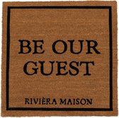 Riviera Maison Deurmat Binnen met Tekst 80x80 - RM Doormat Guest - Naturel