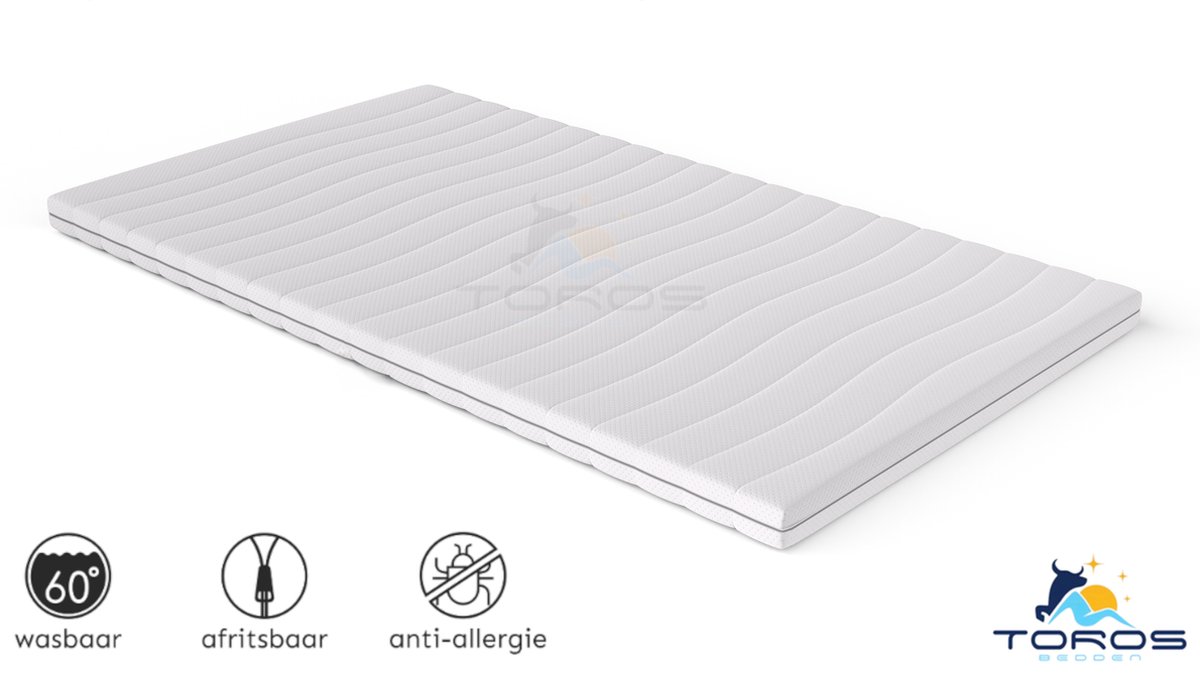 Topper XXL Topmatras Topdek Bamboo Luxe Tijk 120 x 200 x 9cm Koudschuim HR45 Topper Topmatras Topdek 120x200