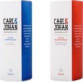 Carl & Johan Recovery Essentials: Regenerating cream (35ML) + Purifying Soap (35ML)
