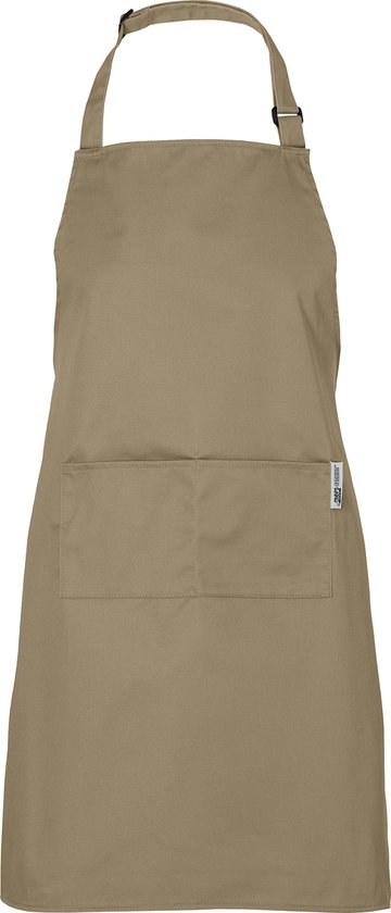 Chefs Fashion - Keukenschort voor dames en heren - Unisex - Taupe Schort - 2 zakken - Simpel verstelbaar - in meerdere kleuren - 71 x 82 cm