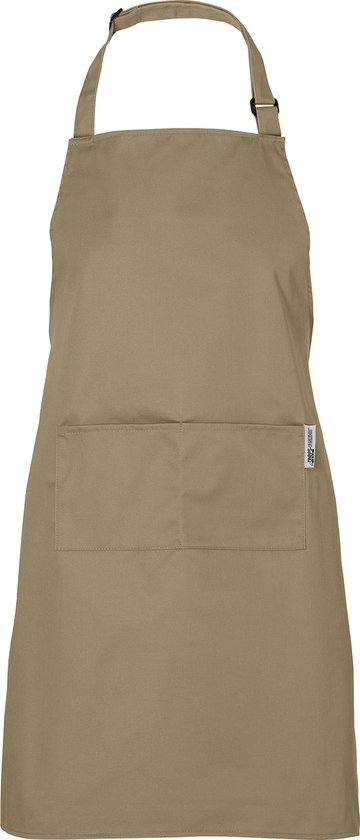 Chefs Fashion - Keukenschort - Taupe Schort - 2 zakken - Simpel verstelbaar - in meerdere kleuren - 71 x 82 cm