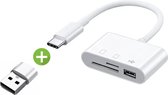 Kaartlezer - All in One - Cardreader - 3 in 1 USB - Multi functioneel - SD/TP kaart - inclusief USB adapter C-A/2.0 - Camera