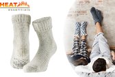 Heat Essentials - Antislip Sokken Dames - Grijs - 35/38 - Wollen Sokken - Huissokken Dames - Noorse Sokken - Unisex