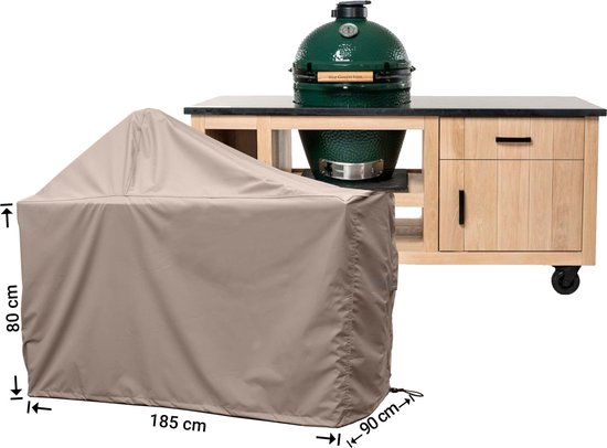 Foto: Raffles covers big green egg kamado hoes 185 x 90 h 145 cm rbge185 waterdicht solution dyed uv bestendig elastisch trekkoord airvents big green egg kamado accesoires bbq tafel