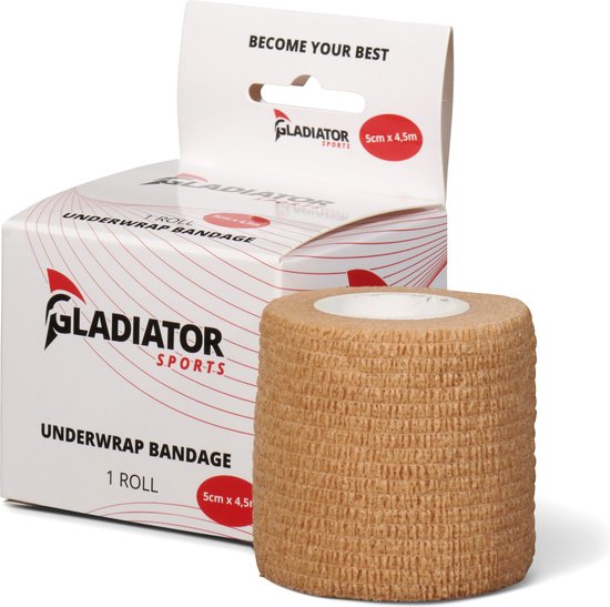 Foto: Gladiator sports ondertape bandage sporttape sport bandage per rol beige