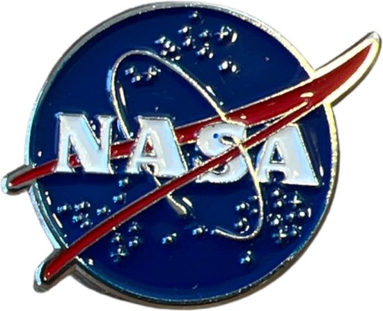Épingle décorative en émail emblème de la Nasa 3,3 cm / 2,5 cm / Blauw Wit rouge Argent