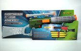 Eddy Toys - Shooting Gun - Schietpistool - Olijf groen - inclusief 6 schuimkogels