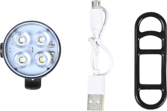 Benson Fietslamp - wit voorlicht - LED - USB oplaadbaar - inclusief clip en kabel