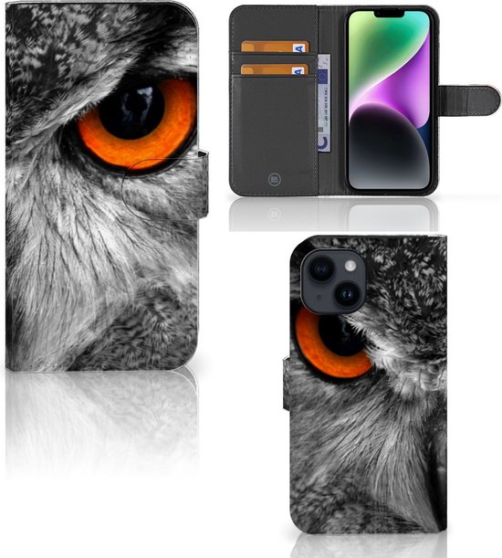 Portefeuille iPhone 15 Cuir PU Portefeuille pour Hibou