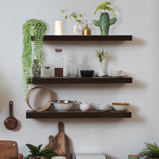 Hoekplank wandplank van massief hout hangplank zwevende plank voor woo