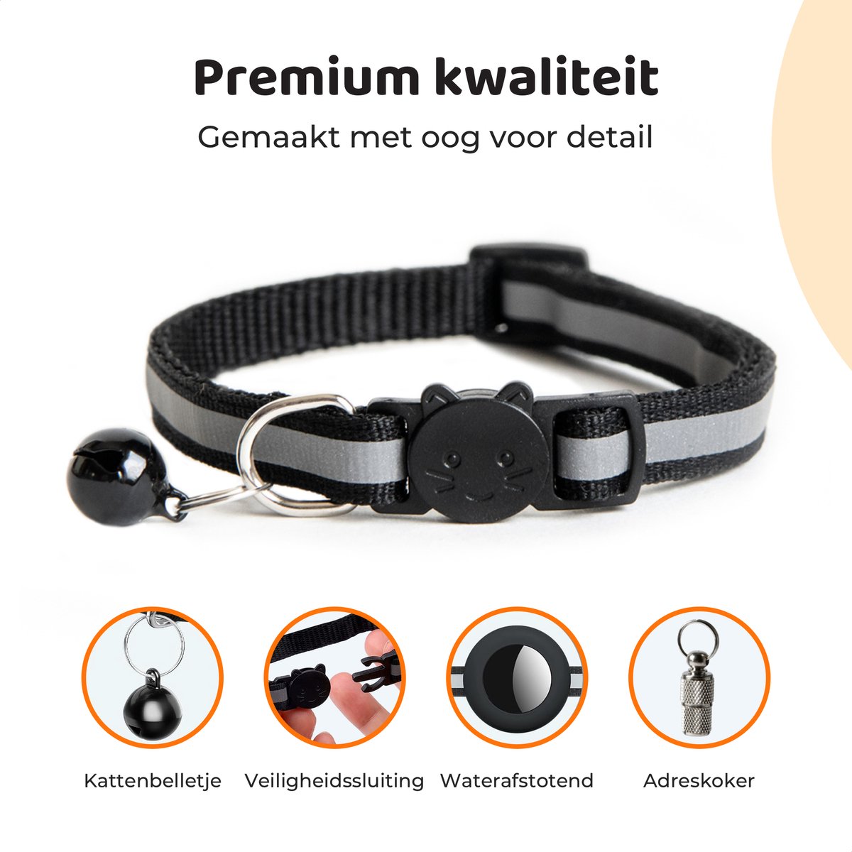 ACE PETS - Collier pour chat Airtag - Sûr - Réfléchissant - Ajustable -  Résistant à