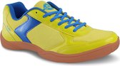 Nivia Flash badmintonschoenen (geel/asterblauw, 6 VK / 7 VS / 40 EU) | Voor heren en jongens | Niet-markerende ronde zool